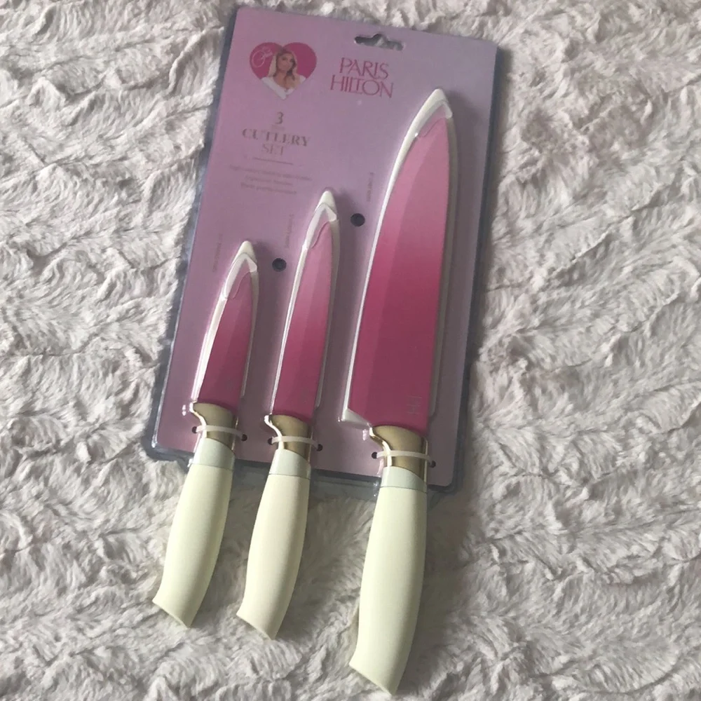 Paris Hilton Pink 3 piece Knife Cutlery Set